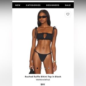 NWT WeWoreWhat Ruched Ruffle Bikini Top